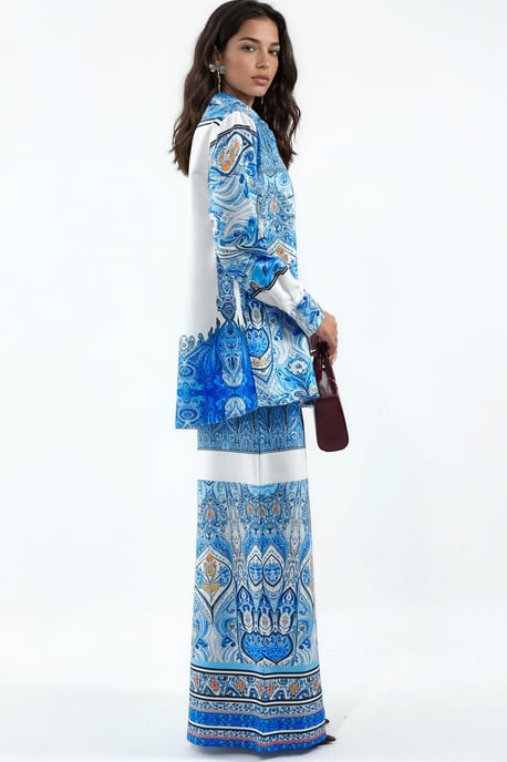 Geometric Shirt And Wide-Leg Trouser Set - Image 3