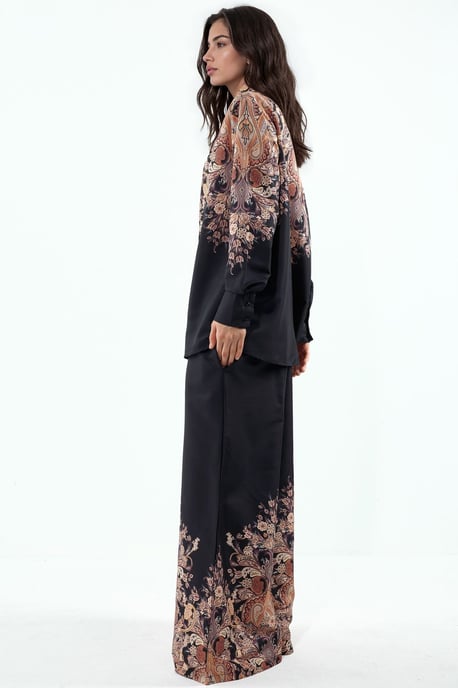 Floral Cotton-viscose Blouse And Wide-leg Trousers Set - Image 2
