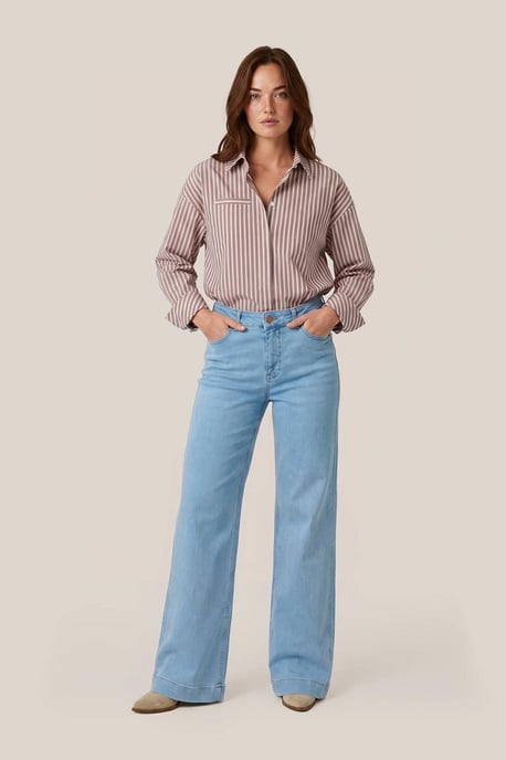Caroline Tensen Birmingham Streep Blouse Bruin / Roze - Image 2