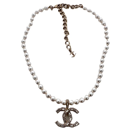 Chanel CC Embellished Pearl Necklace in Gold Strass - Image 1