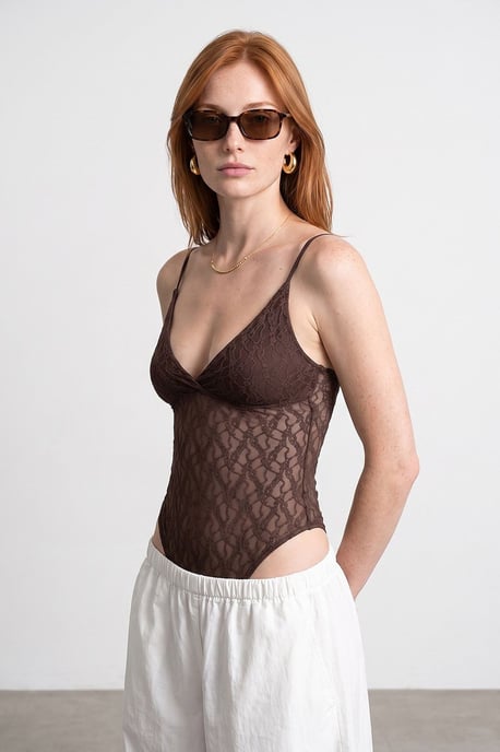 Kant Mouwloze Bodysuit Blouse - Image 4