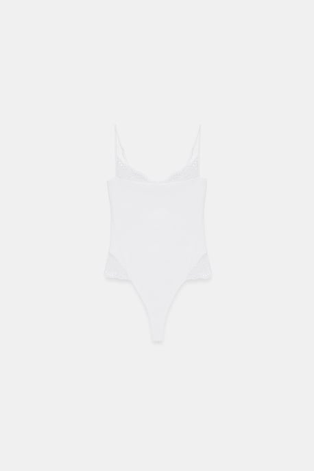 Lace Sleeveless Slim-fit Bodysuit Blouse - Image 5
