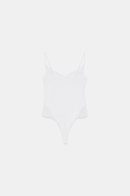 Lace Sleeveless Slim-fit Bodysuit Blouse - Image 6