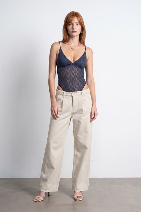 Kant Mouwloze Bodysuit Blouse - Image 1
