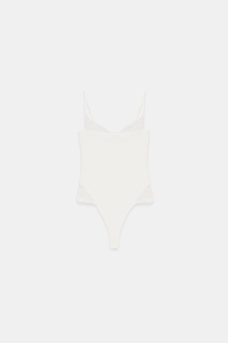 Lace Sleeveless Slim-fit Bodysuit Blouse - Image 4