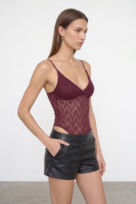 Kanten Mouwloos Bodysuit Blouse - Image 3