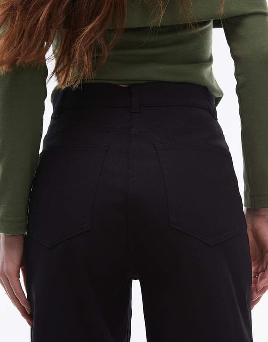 ARKET Lupine stretch cotton high rise wide leg jeans in black - Image 4