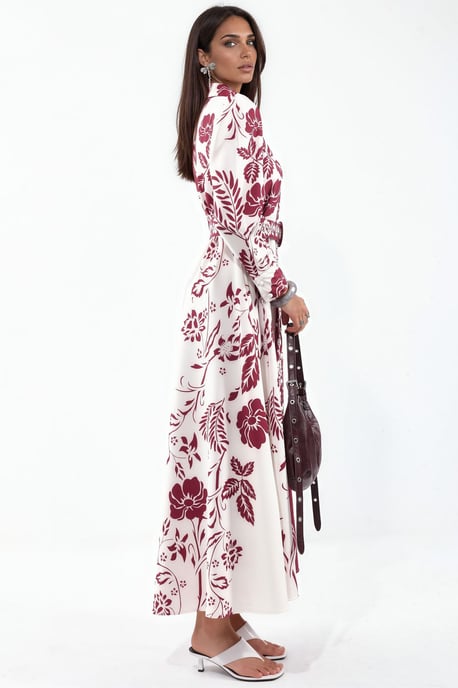Floral Belted Maxi Shirt Dress - Image 2