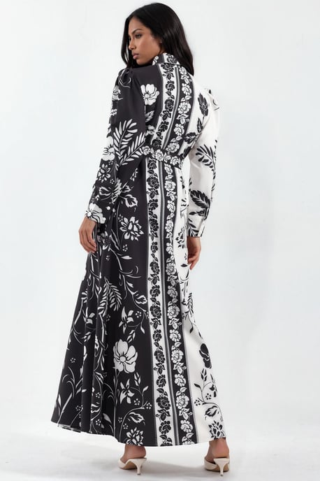 Floral Belted Maxi Shirt Dress - Image 3
