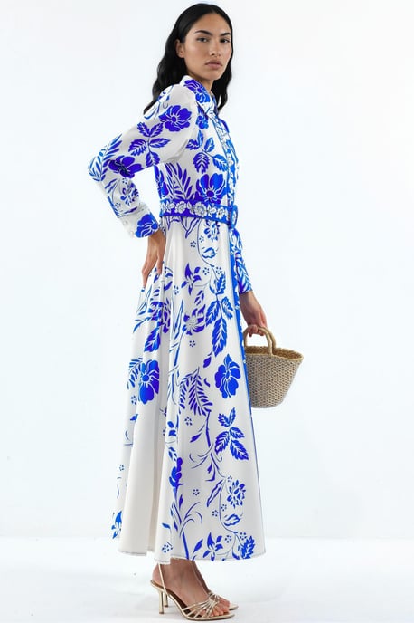 Floral Belted Maxi Shirt Dress - Image 2