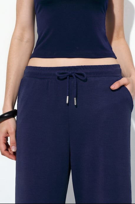 Ribbed Drawstring Waist Pants - Image 4