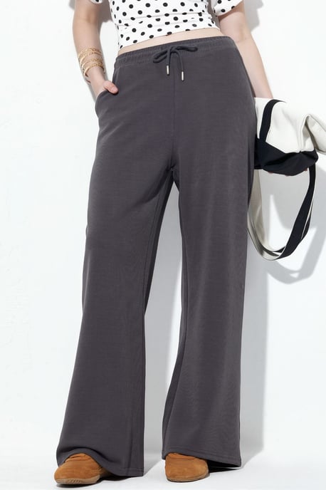 Ribbed Drawstring Waist Pants - Image 1