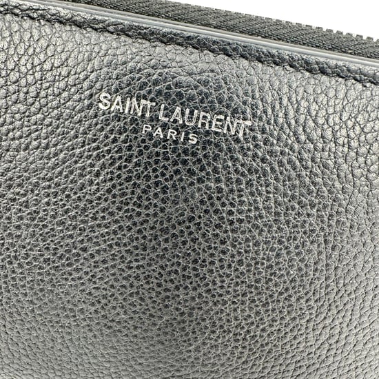 Saint Laurent Rive Gauche Zip Around Compact Wallet in Black Leather - Image 3