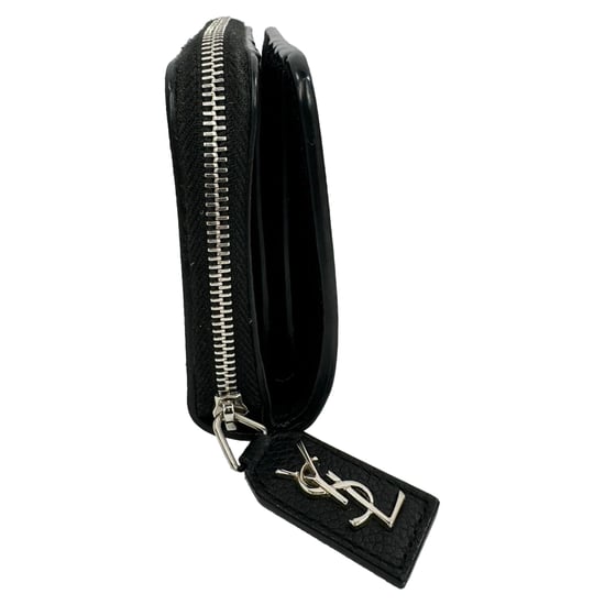 Saint Laurent Rive Gauche Zip Around Compact Wallet in Black Leather - Image 5