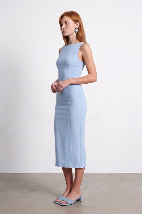 Sleeveless Midi Bodycon Dress With Slit - Image 3