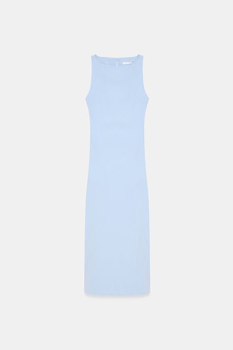 Sleeveless Midi Bodycon Dress With Slit - Image 6