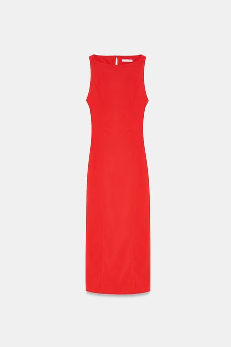Sleeveless Midi Bodycon Dress With Slit - Image 5