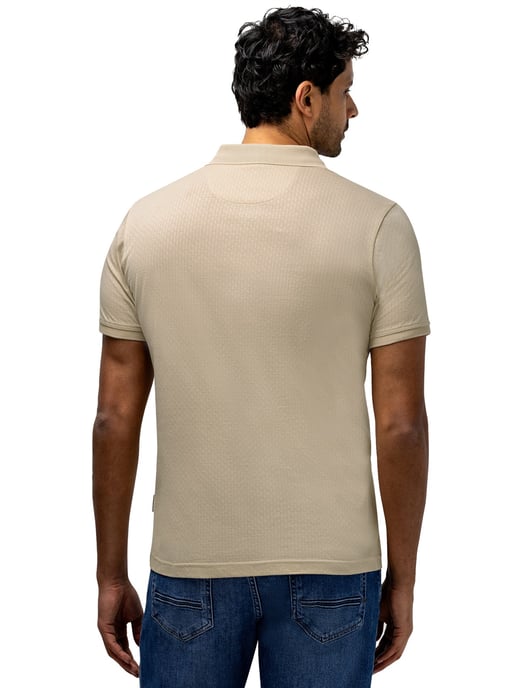 Poloshirt State of Art beige structuur - Image 2