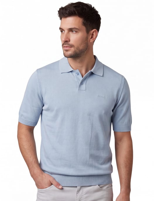 BOSS Orange poloshirt lichtblauw wijde fit katoen - Image 2