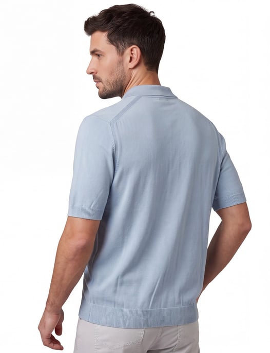 BOSS Orange poloshirt lichtblauw wijde fit katoen - Image 4
