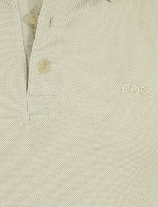 Poloshirt Boss Green Paddy beige 3 knoops pique - Image 3