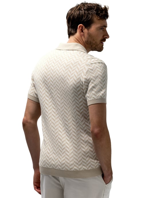 Korte mouw poloshirt State of Art beige katoen - Image 2