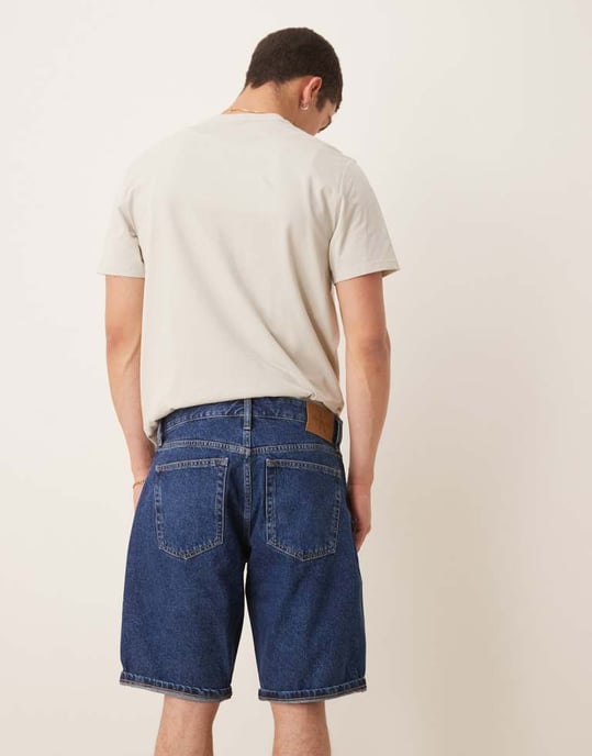 Calvin Klein Jeans vanliga denimshorts i mörk tvätt - Image 3
