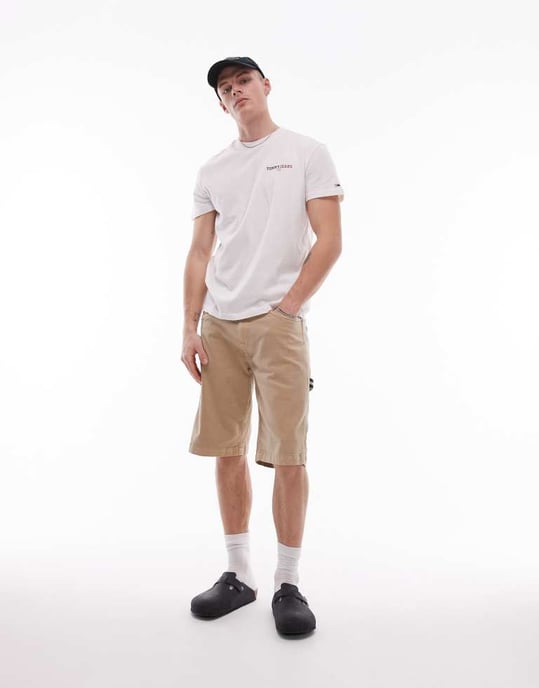 Tommy Jeans canvas snickarshorts i beige - Image 3