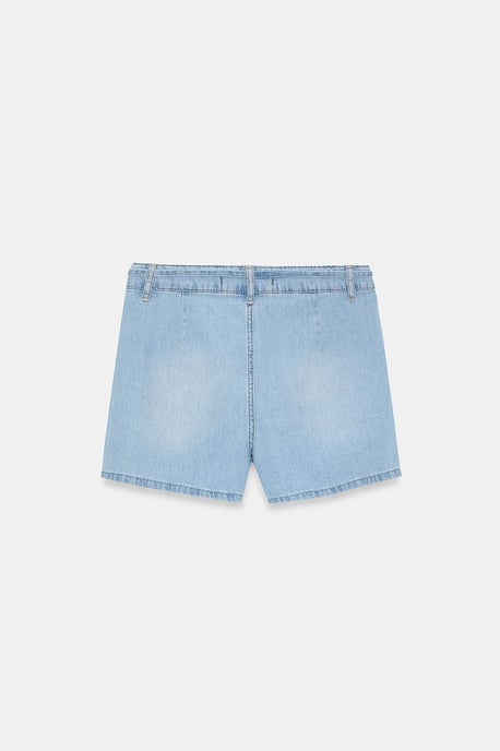 High-Waist Belted Denim Shorts - Image 6