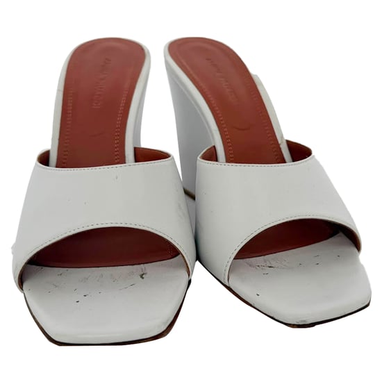 Amina Muaddi Lupita Wedge in White Nappa Leather - Image 2