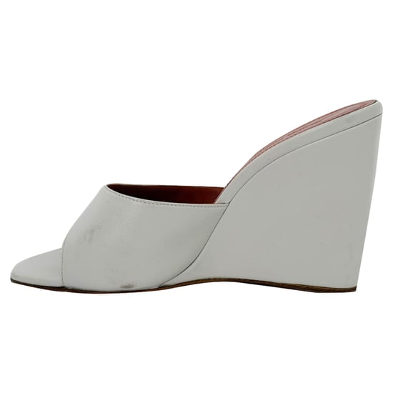 Amina Muaddi Lupita Wedge in White Nappa Leather - Image 4