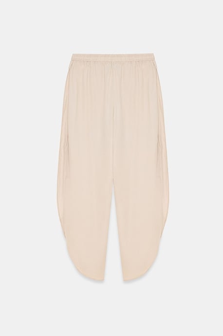 Women's Tencel Wide-Leg Crepe Trousers With Slit - Image 6