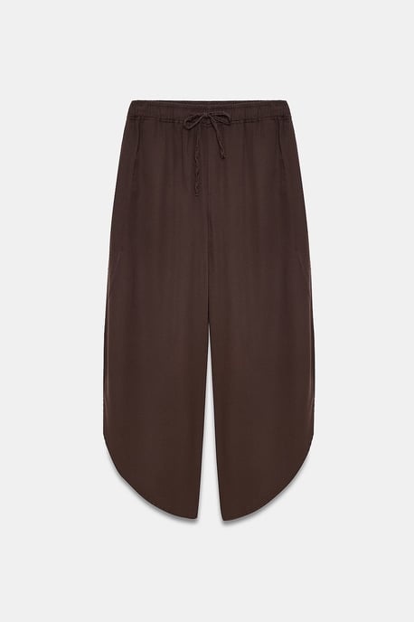 Vrouwen Tencel Wijde Pijpen Crepe Broek met Splits - Image 5