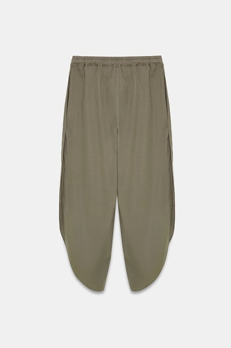 Vrouwen Tencel Wijde Pijpen Crepe Broek Met Split - Image 6