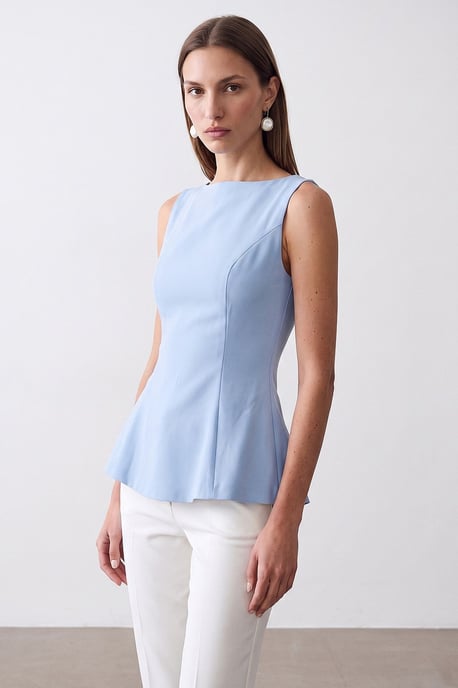 Fitted Seamless Peplum Top - Image 2