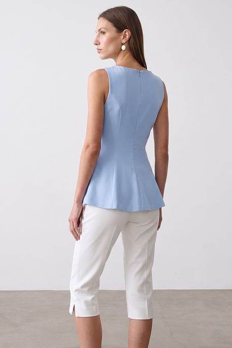 Fitted Seamless Peplum Top - Image 3