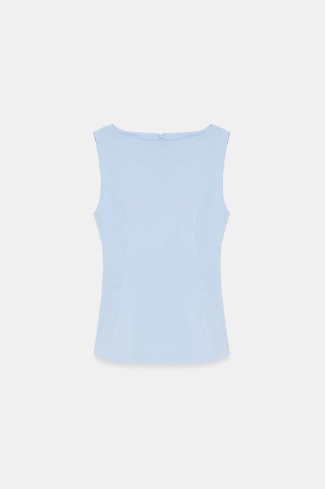 Fitted Seamless Peplum Top - Image 5