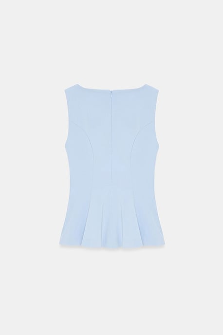 Fitted Seamless Peplum Top - Image 6