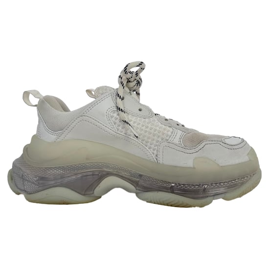 Balenciaga Triple S Clear Sole Sneakers in White Polyester - Image 1
