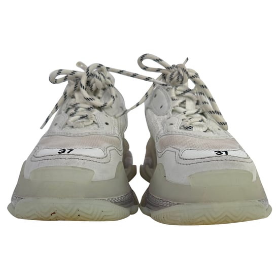 Balenciaga Triple S Clear Sole Sneakers in White Polyester - Image 2