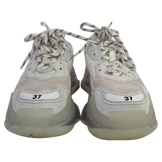 Balenciaga Triple S Clear Sole Sneakers in White Polyester - Image 3