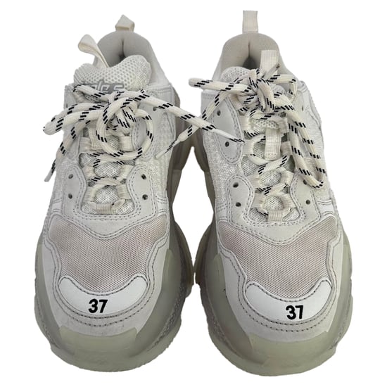 Balenciaga Triple S Clear Sole Sneakers in White Polyester - Image 4