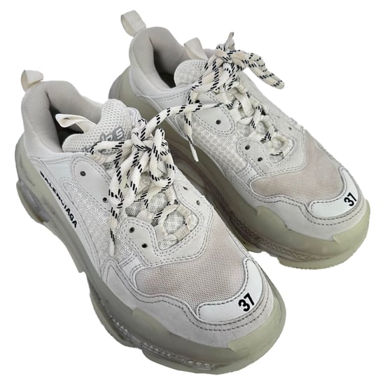Balenciaga Triple S Clear Sole Sneakers in White Polyester - Image 6