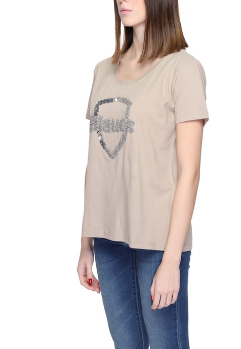 T-shirt met Pailletten Detail en Ronde Hals - Image 3