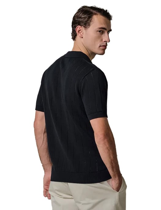 Poloshirt Profuomo navy met structuur - Image 2