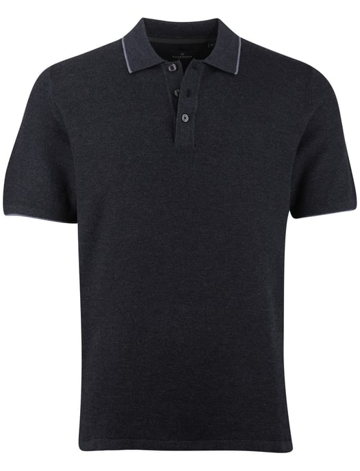 Poloshirt Casa Moda grijs structuur 3 knoops - Image 1