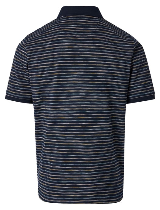 donkerblauwe gestreepte polo korte mouw Casa Moda normale fit - Image 2