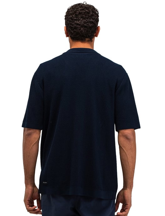 Gebreide doorknoops polo Butcher of Blue donkerblauw korte mouw - Image 2