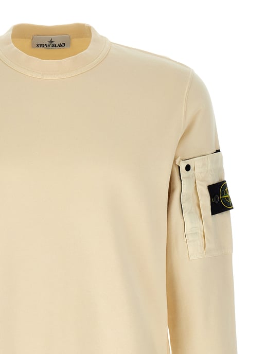 Stone Island Beige Cotton Sweatshirt - Image 3