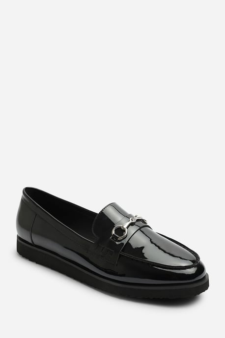Wheres That From Womens 'Ivexa' Extra Wide Fit Flat Loafers with Silver Buckle Detail - Image 3